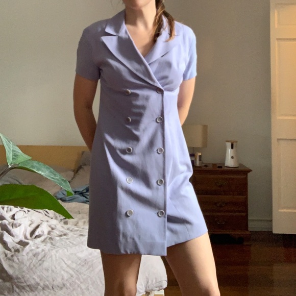 Vintage Retro Button Up Mini Dress with Collar Size 4 - Picture 2 of 5